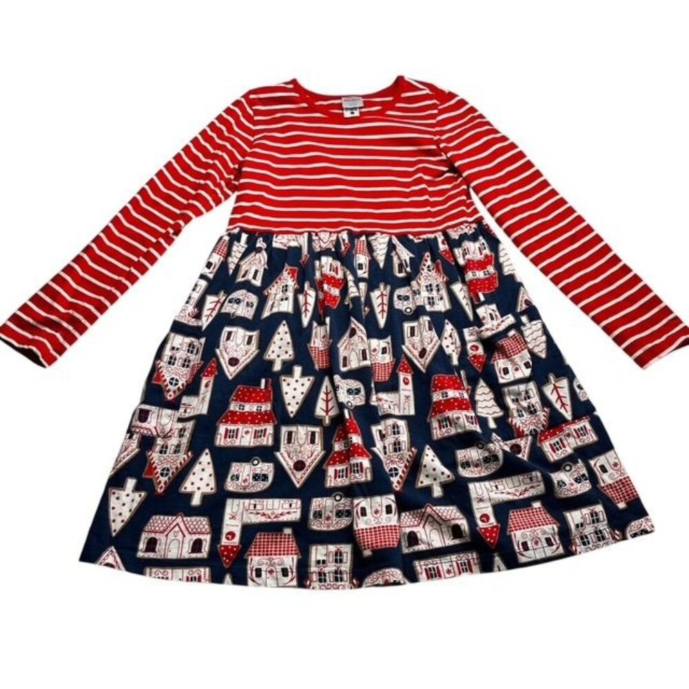 Hanna Andersson Holiday Mixie Playdress in Gingerbread Village Size 10